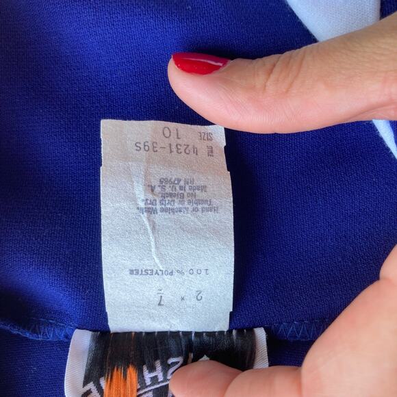 70s VTG Sunshine Alley blue, red and white Blouson Dress size 8 - Picture 6 of 8